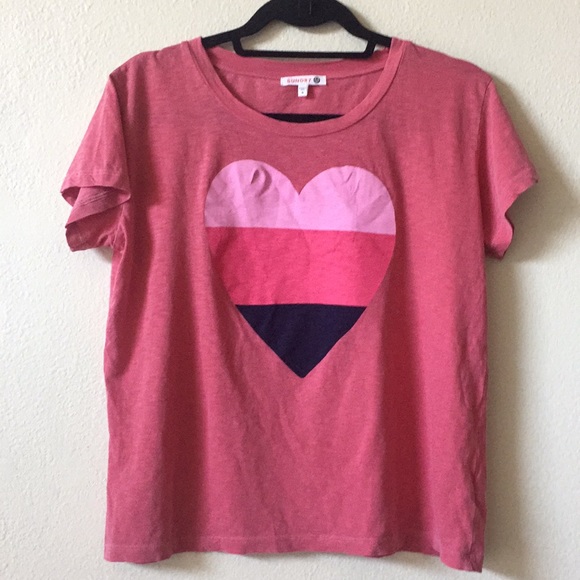 NWOT Sundry big heart T-shirt - Picture 4 of 8